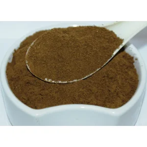 Acorn Coffee Substitute Herba Organica in a ceramic bowl showing its natural texture and structure