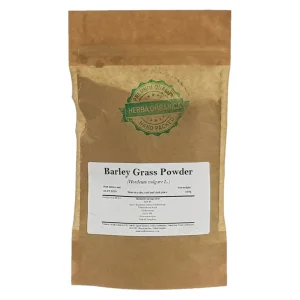 Barley Grass Powder Herba Organica – finely ground powdered herb of Hordeum vulgare with vibrant green colour