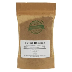 Bistort Rhizome Herba Organica – dried rhizome pieces of Persicaria bistorta with natural texture