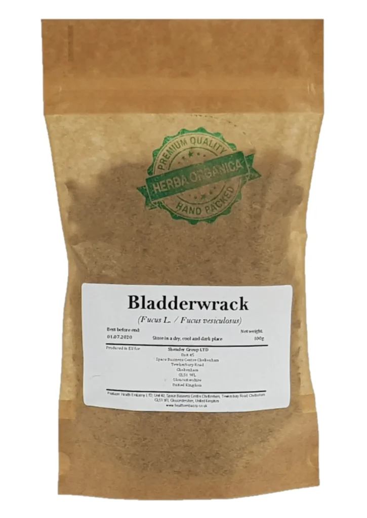 Bladderwrack Herba Organica – dried Fucus vesiculosus L. seaweed with natural texture and earthy tones