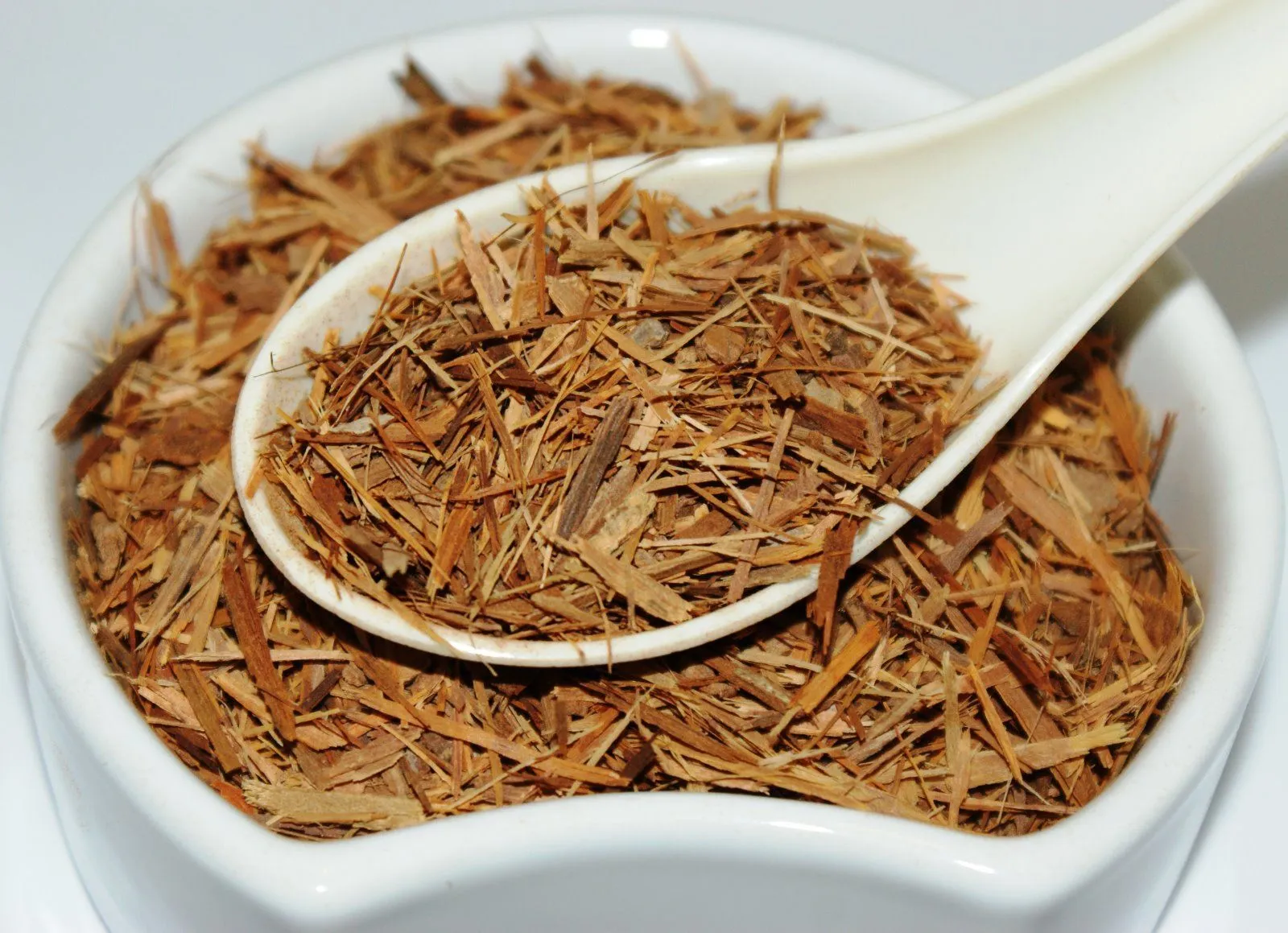 Catuaba Bark (Erythroxylum catuaba) Herba Organica showing texture and natural brown colour of dried bark pieces