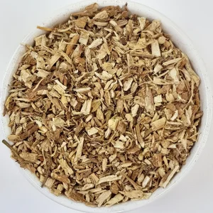 Chicory Root (Cichorium L) Herba Organica showing fibrous texture and natural brown colour of dried root pieces