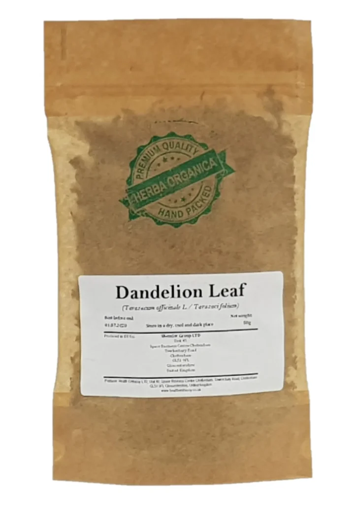 Dandelion Leaf (Taraxacum officinale L) Herba Organica, dried leaves for herbal teas, infusions, and herbal preparations