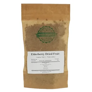 Elderberry Dried Fruit (Sambucus nigra L) Herba Organica, whole dried elderberries for herbal teas, infusions, and culinary use