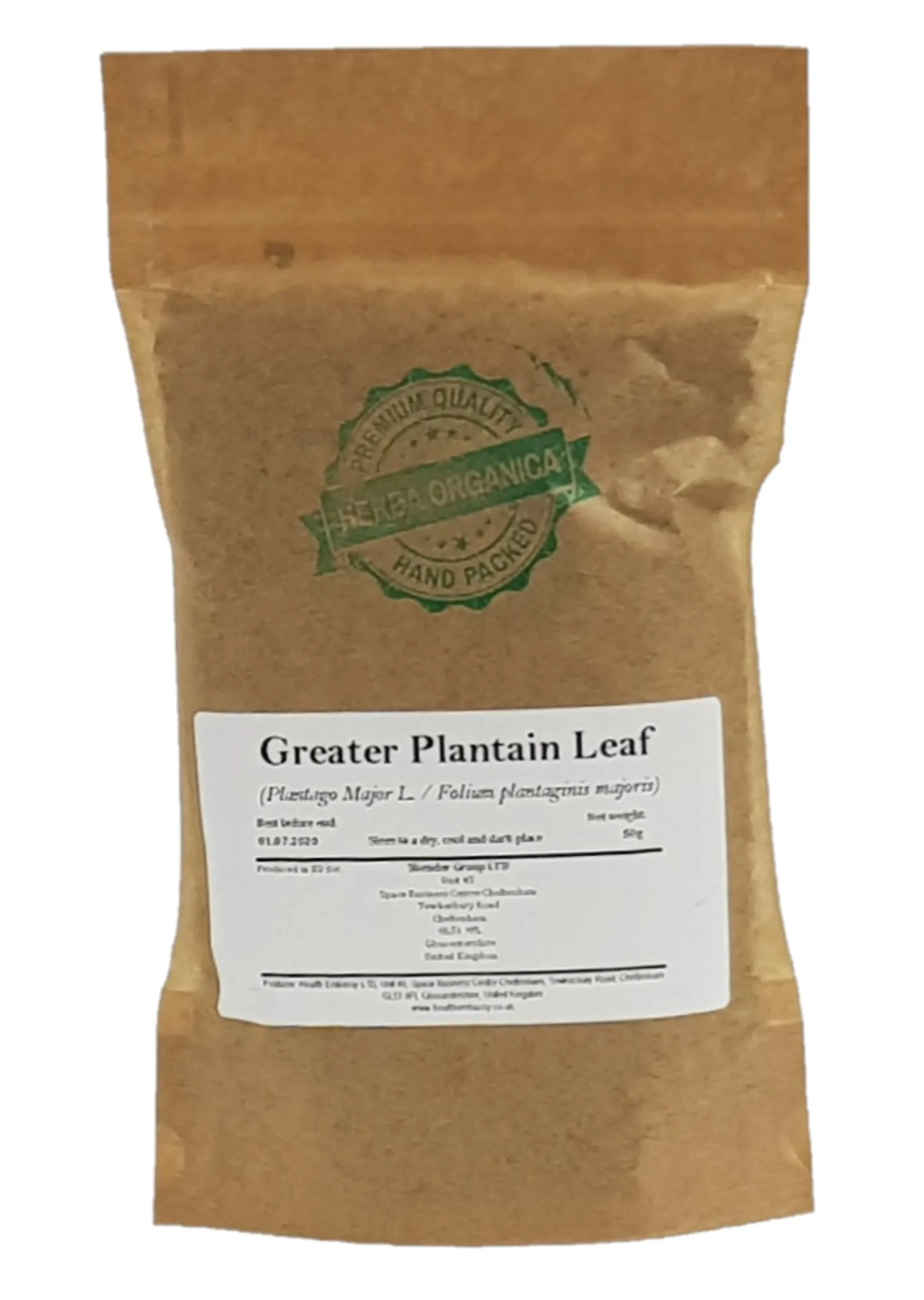 Greater Plantain Leaf Plantago major L Herba Organica dried herb for herbal tea and infusions