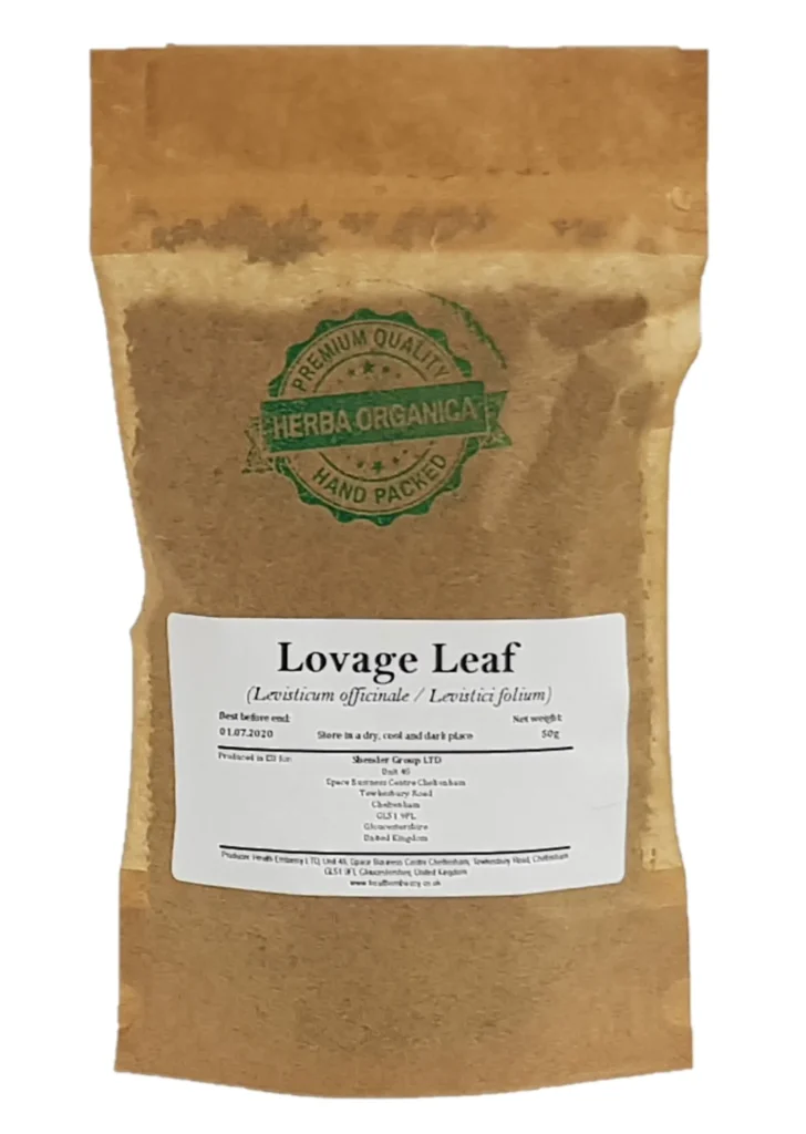 Lovage Leaf Levisticum officinale L Herba Organica dried leaves for herbal teas and culinary use