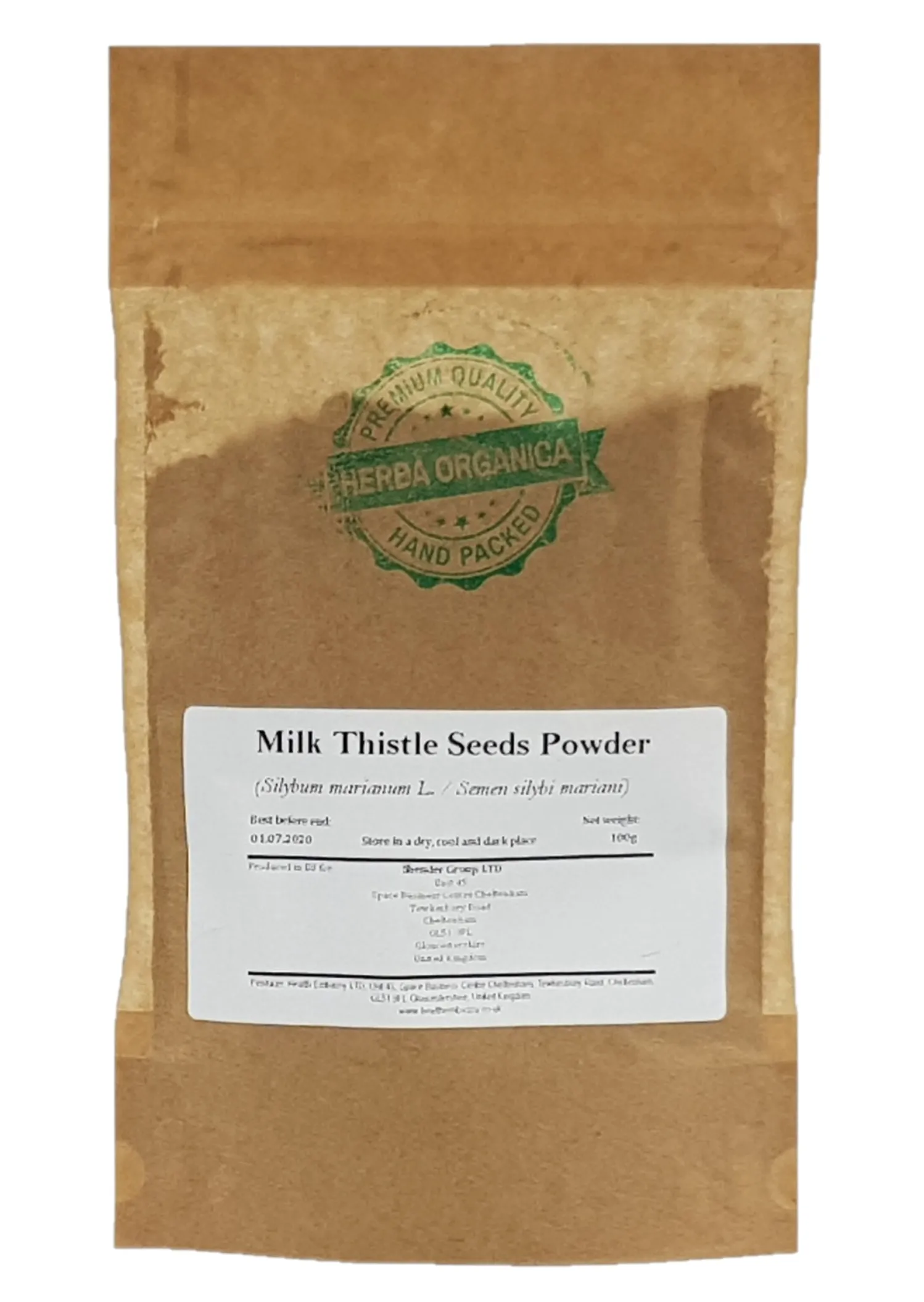 Milk Thistle Seeds Powder Silybum marianum L Herba Organica finely ground seeds for teas and herbal blends