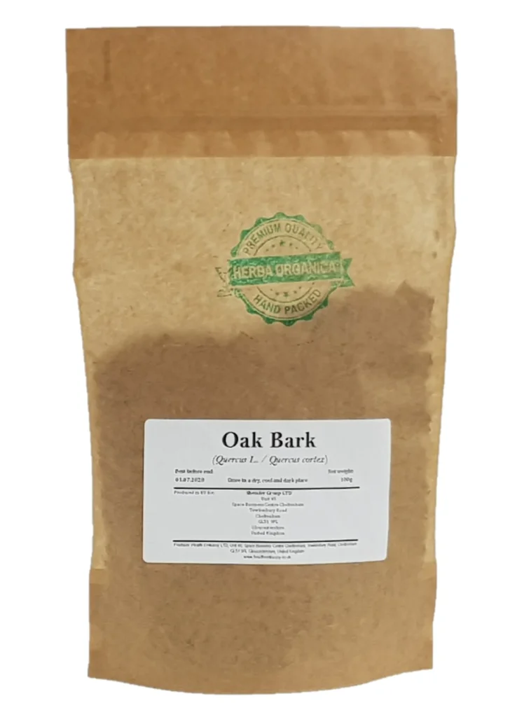 Oak Bark Quercus L Herba Organica natural bark pieces for herbal preparations
