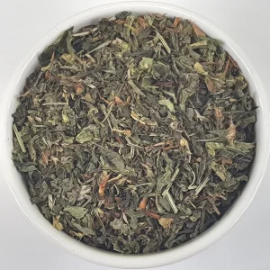 Sweet Woodruff Herb (Galium odoratum L.) Herba Organica dried leaf texture revealing natural structure for teas and blends