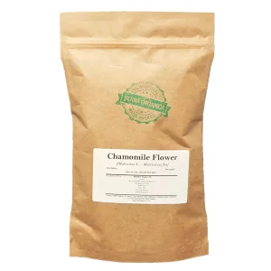 Chamomile Flower (Matricaria L) Herba Organica, dried chamomile blossoms for herbal infusions, teas, and culinary use
