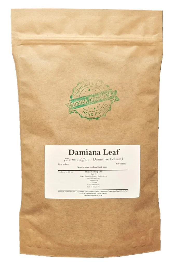 Damiana Leaf (Turnera diffusa) Herba Organica, dried leaves for herbal teas, infusions, and herbal preparations